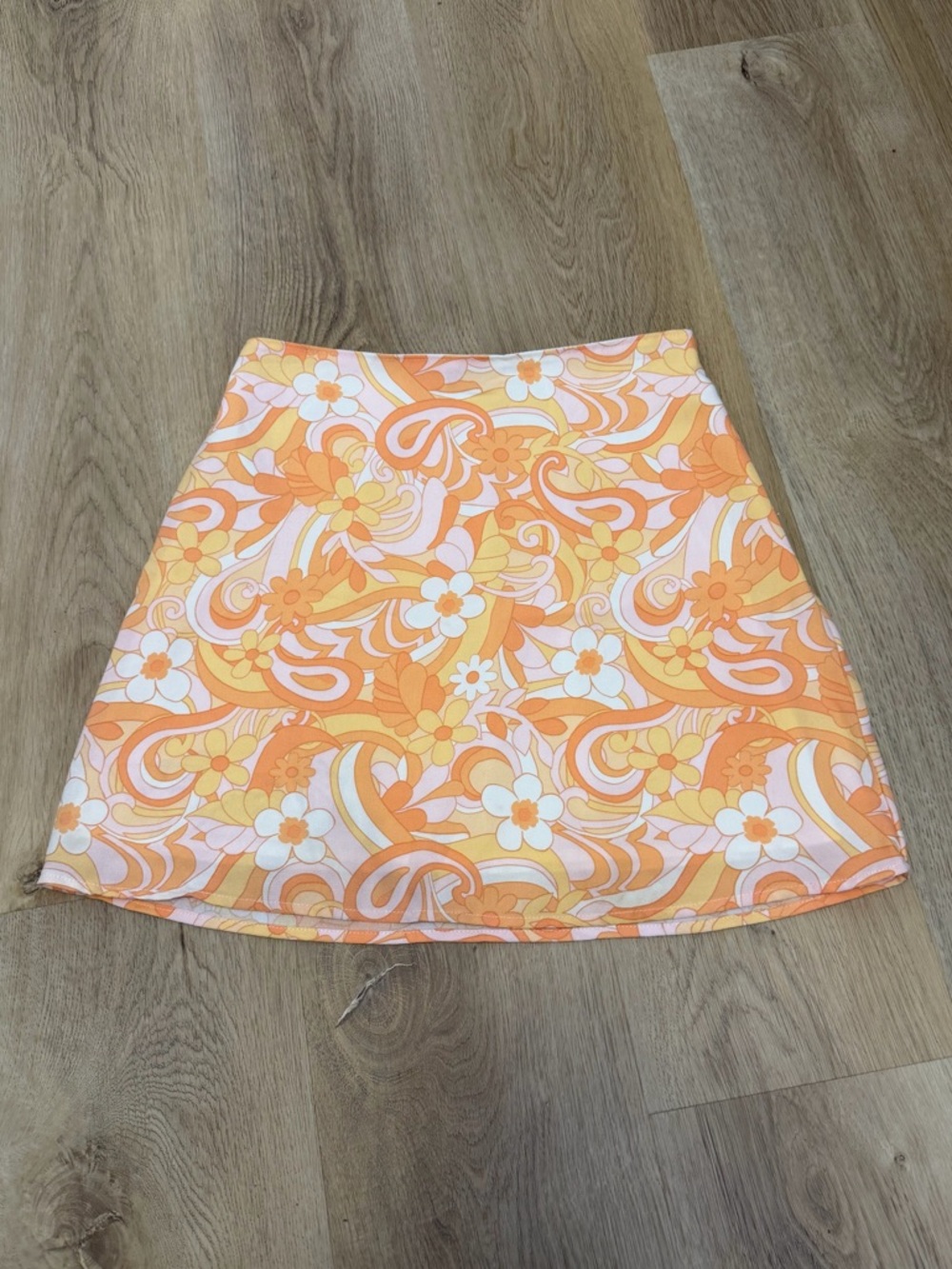 Hollister Ultra High Rise Orange Floral Mini Skirt